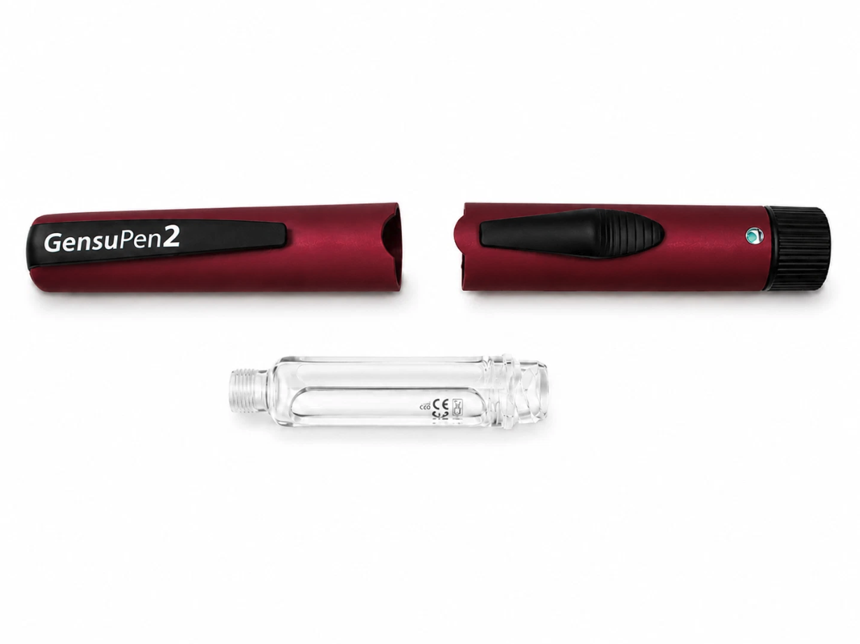 GensuPen2 Reusable Auto Injection Multi-Dose Pen with Adjustable Dose Dial (Red) - Image 3
